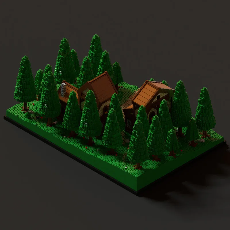 Prachtig nieuw product MOC bouwsteenmodel bosvilla houten huis technologie modulaire kinderspeelgoed DIY-montageset