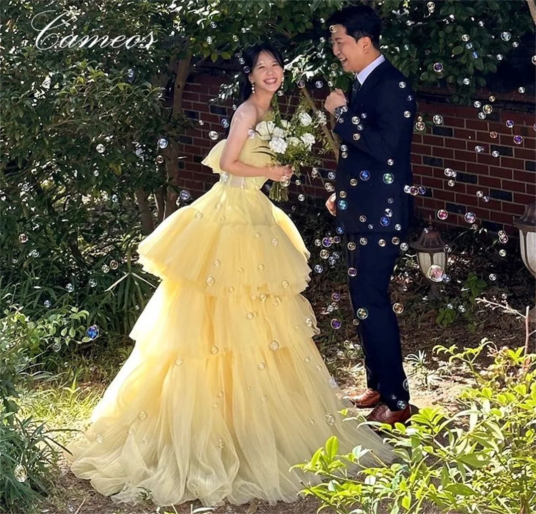 SONDR Korea Sweetheart Evening Dress Customized Formal Prom Dress A-Line Tulle Tiered  웨딩드레스 Occasion Party Evening Gown