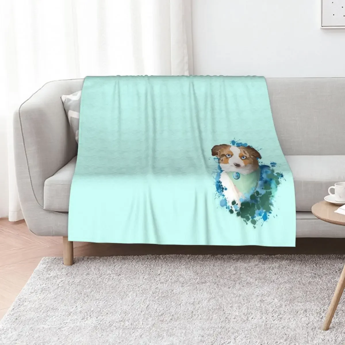 

Miniature Australian Shepherd Throw Blanket for sofa funny gift cosplay anime wednesday Blankets