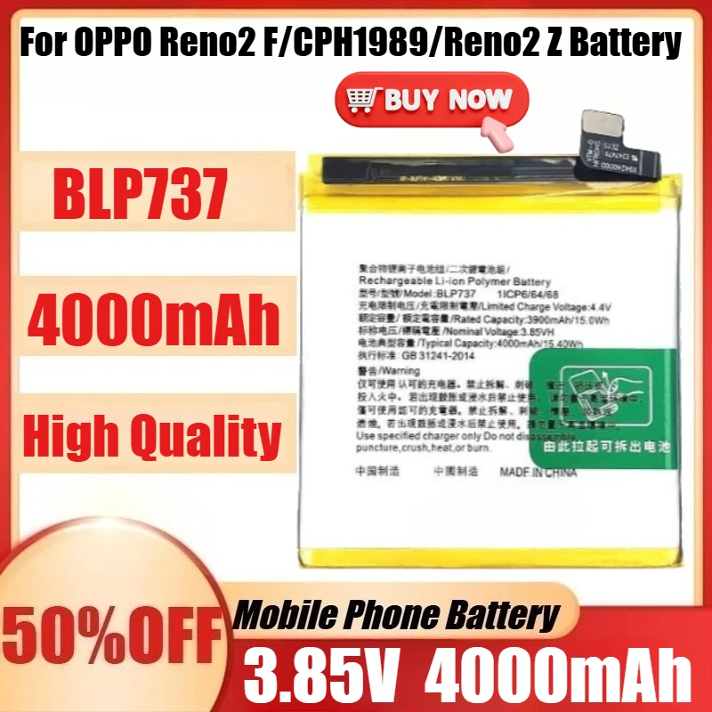 New High Quality BLP737 Battery For OPPO Reno2 F/CPH1989/Reno2 Z/PCKM70/PCKT00/PCK00/CPH1945 Replacement Battery