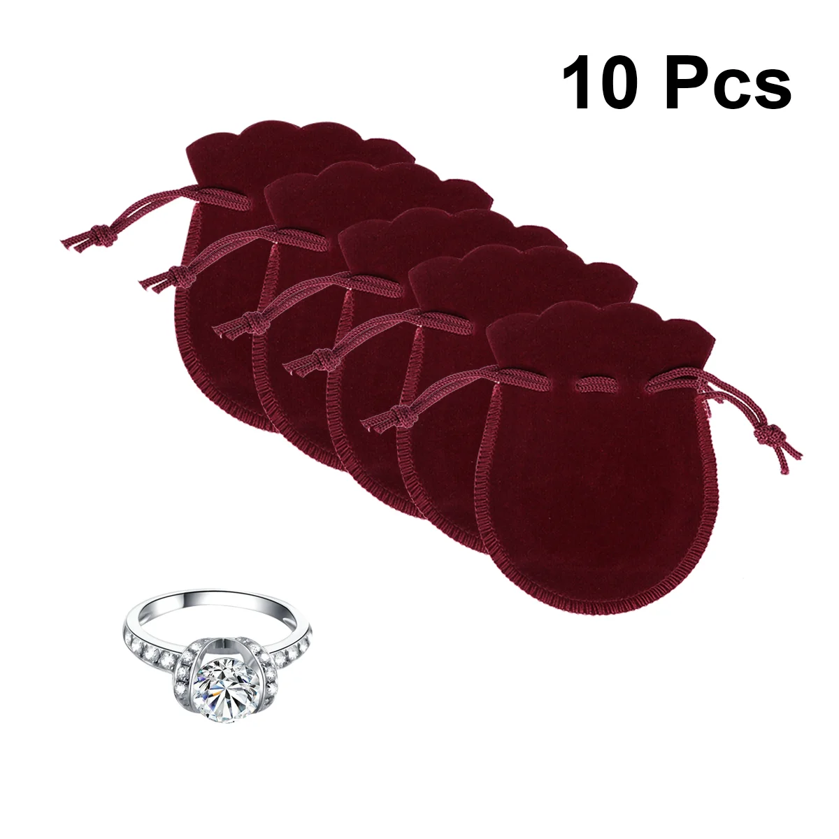 10 Pcs Birthday Bags for Presents Calabash Pouches Jewelry Ring Gift Drawstring Storage