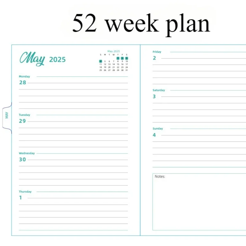 1 Pc Schedule Book Weekly Planner Calendar Agenda 2025 Paper Academic Floral Office Notepad Planner 2025 Kinbor Agenda Notebook