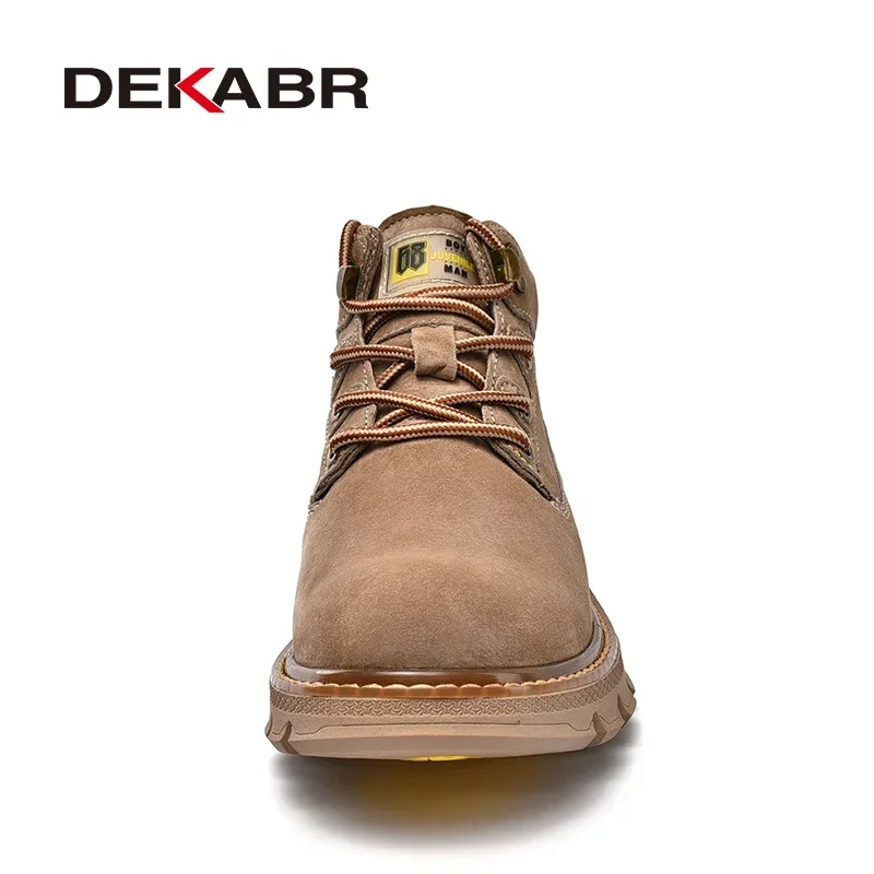 DEKABR-Botas de piel auténtica para hombre, botines cómodos de suela suave, zapatos clásicos informales para exteriores, Otoño e Invierno