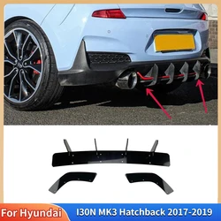 For Hyundai I30N MK3 Hatchback 2017-2019 Car Rear Bumper Diffuser Spoiler Lip Splitter Body Kit Car Accessories Decor Tuning