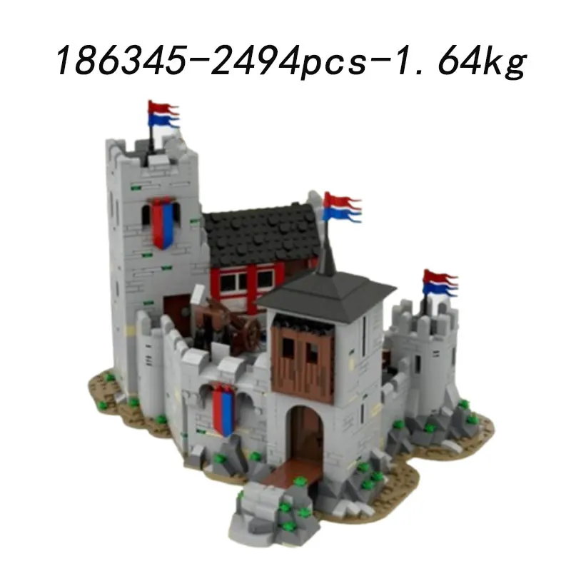 Small particle assembly building blocks MOC-235461 medieval forest castle building 186345 2494pcs decorative model house toy gif