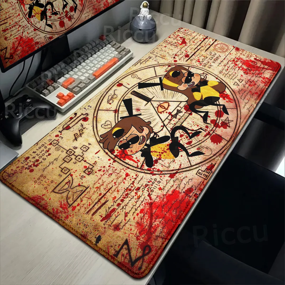 Tapis de souris antidérapant Anime, protecteur de bureau, Bill Cipher, caoutchouc, souris Sub Company, tapis de table, tapis de clavier, chute de gravité, 400x900mm