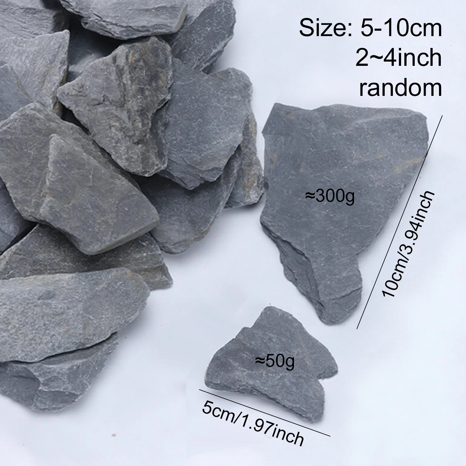 Irregular Slate Gravel – Permeable Drainage Stones for Zen Gardens Bonsai Top Dressing Miniature Fairy Pathways (500g/1000g) TMZ