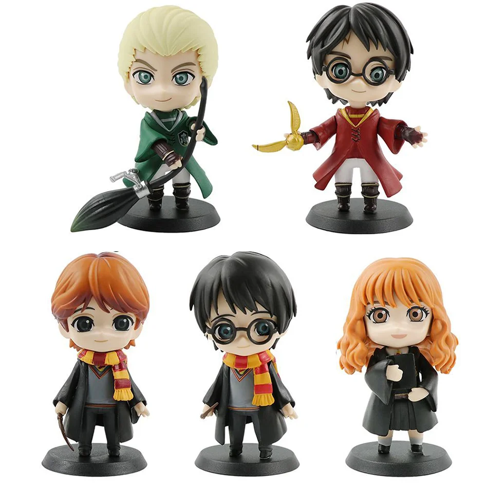 Harry Potter Q Version Action Figures Cartoon Characters Hot Movies Car Cake Toppers Toys for Children Gift