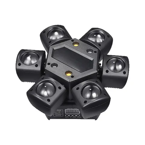 ZKZC 도시 친구 MOC 회전 관람차 빌딩 블록 어린이를위한 가벼운 장난감과 전기 벽돌 크리스마스 선물 8 1개 80W RGB LED 빔 무빙 헤드 라이트 미니 6암 스테이지 회전 효과 조명 리모컨 DJ 디스코 파티 램프