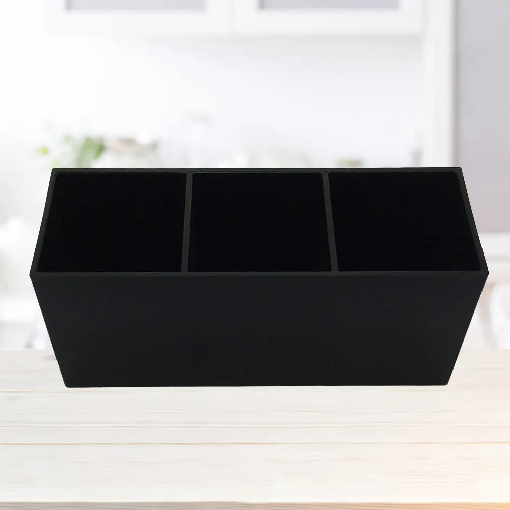 3-Slot Makeup Brush Organizer Acrylic Case Compact Lightweight Drop Resistant Brush Holder for Desktop Dressing Table