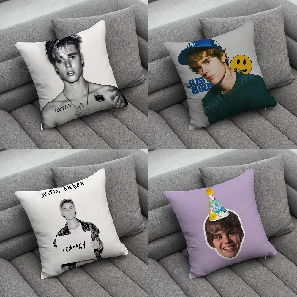 J-Justin Singer B-Bieber Pillow Case Soft Cushion Cases for Farmhouse Sofa Decor Home Decorations and Protector