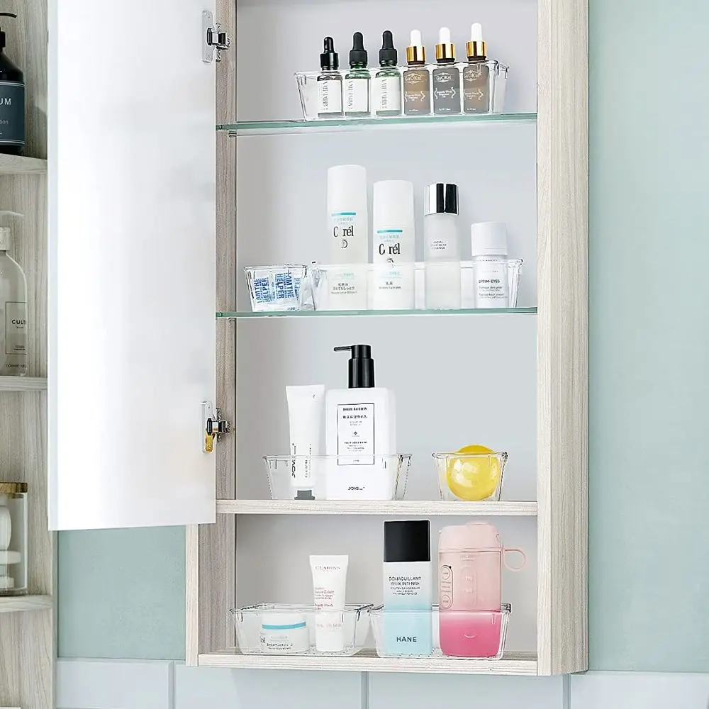 جديد S/M/L/XL/XXL صندوق تخزين مكتبي درج شفاف التخزين المنظم مستطيلة أشتات فرز مستحضرات التجميل المنظم صناديق