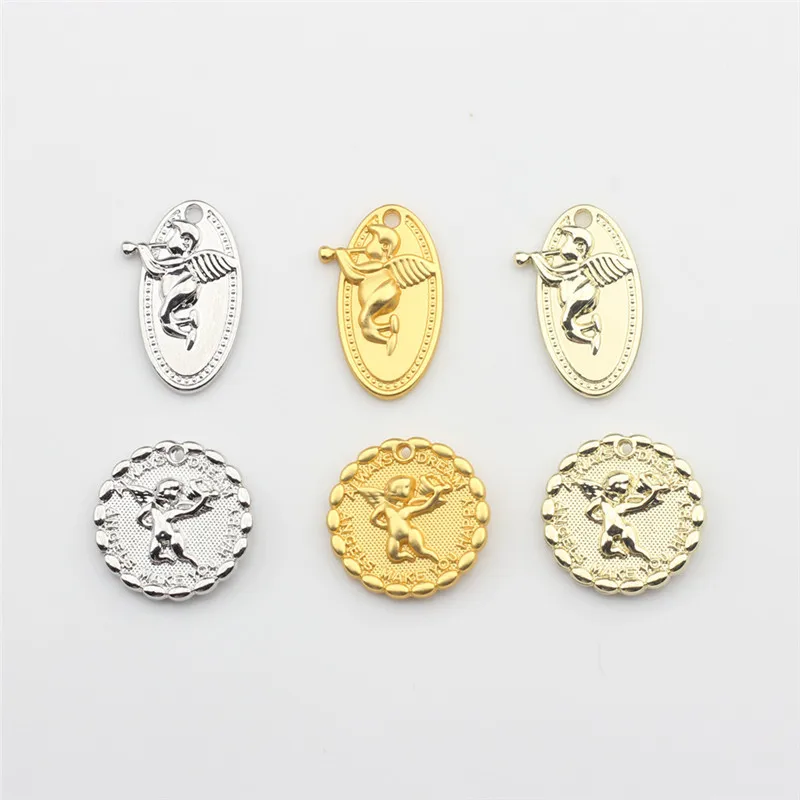 

50pcs/lot cartoon Angels core geometry ovals/rounds shape alloy floating locket charms diy jewelry earring/necklace accessory