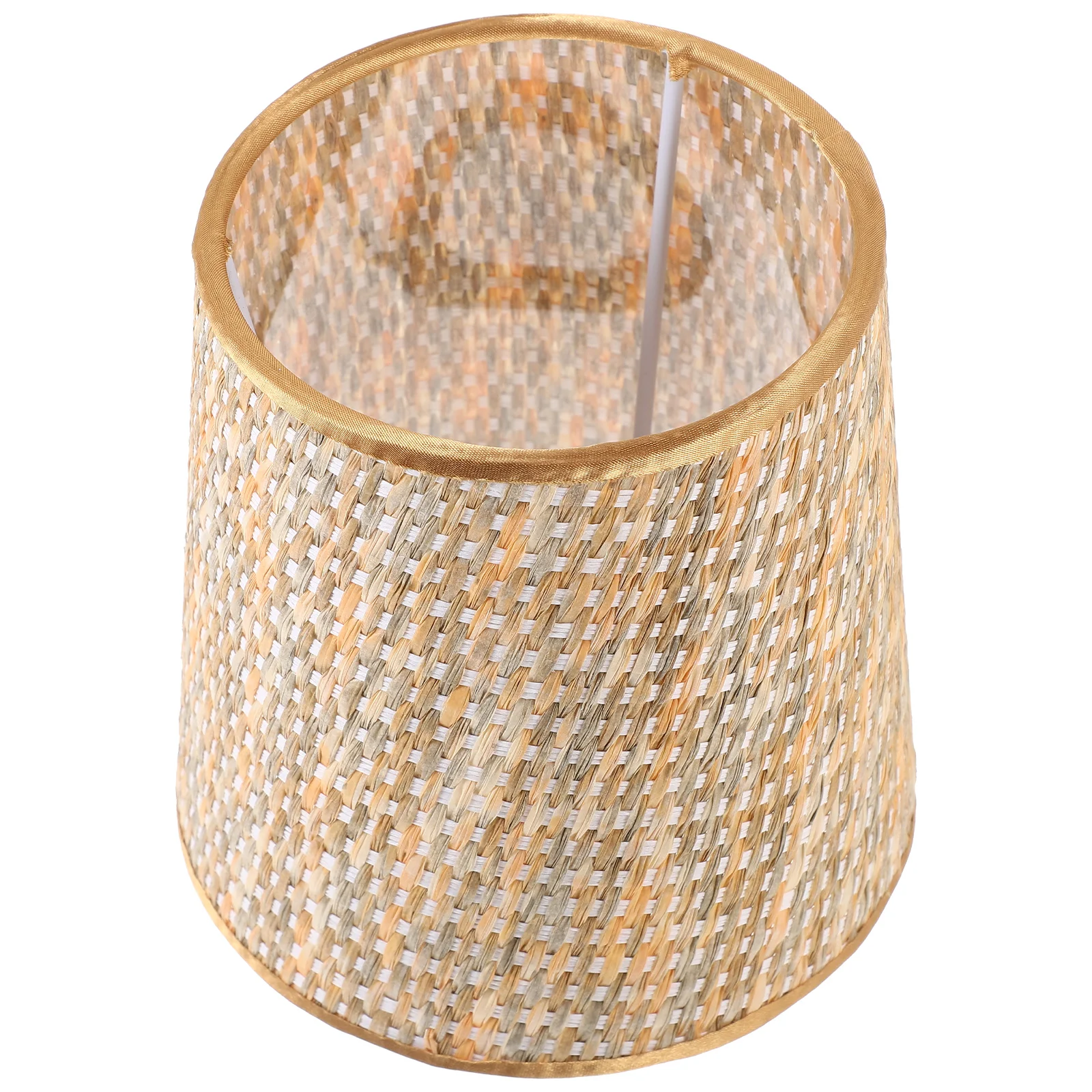 

Pvc Fabric Lampshade Shell Bedroom Colorful Woven Tapered Light Covers Farmhouse Household Ceiling Iron Cone Table Replacement