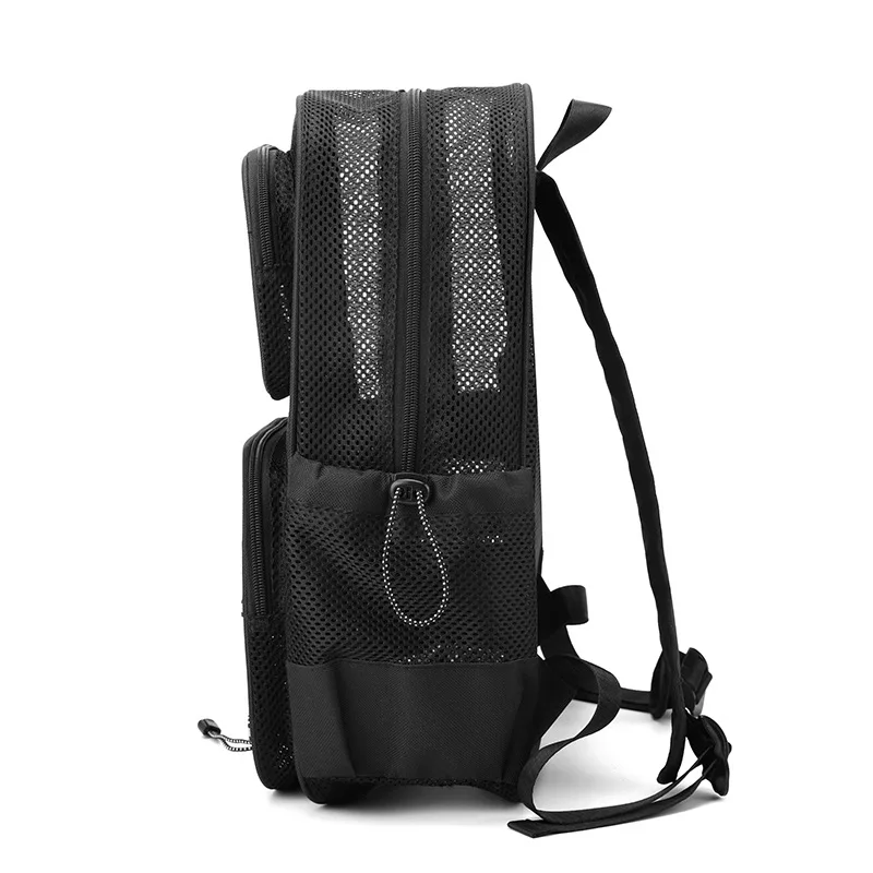 Mesh hollowed-out beach vacation backpack, mesh quick-drying fitness bag, multi-pocket large-capacity backpack