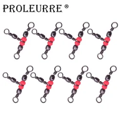 Lot de 10 hameçons de pêche à anneau solide, accessoire de pêche, équipement roulant, triple émerillons, connecteur de roulement