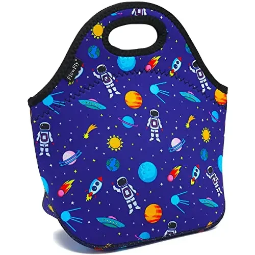 Neoprene Lunch Tote Insulated Thermal Reusable Lunch Bag Box for Boys Men with Zipper,Unicorn