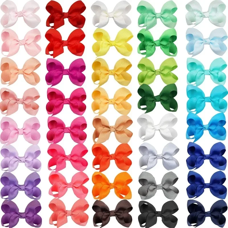 20 Pieces 3 Inch Hair Bows for Girls Clips Grosgrain Ribbon Boutique Hair Bow Alligator Clips For Girls Teens Toddlers Kids