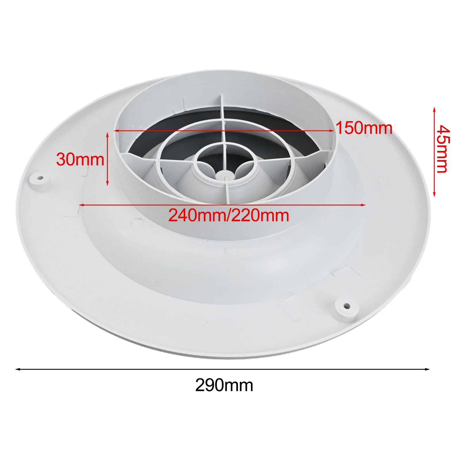 ABS Round Vent Cover with Rotating Airflow Adjustment for Wall or Ceiling Mounted Ducting Systems in Home Office Ventilation