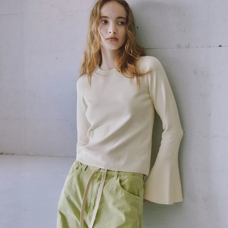 

Torowee round Ne Knitted Svel Top Faionable Versatile Women's Casual Sle Polyester Fiber Long Sve Regular Length