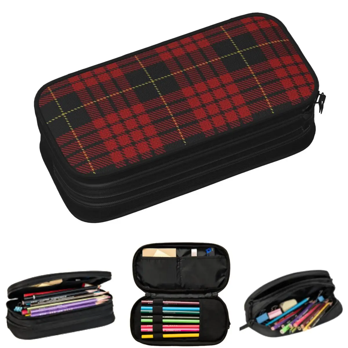 

Classic Scottish Clan Tartan Plaid Pencil Cases for Student Gifts Pen Box Pencil Bag Large Capacity Pencil Pouch