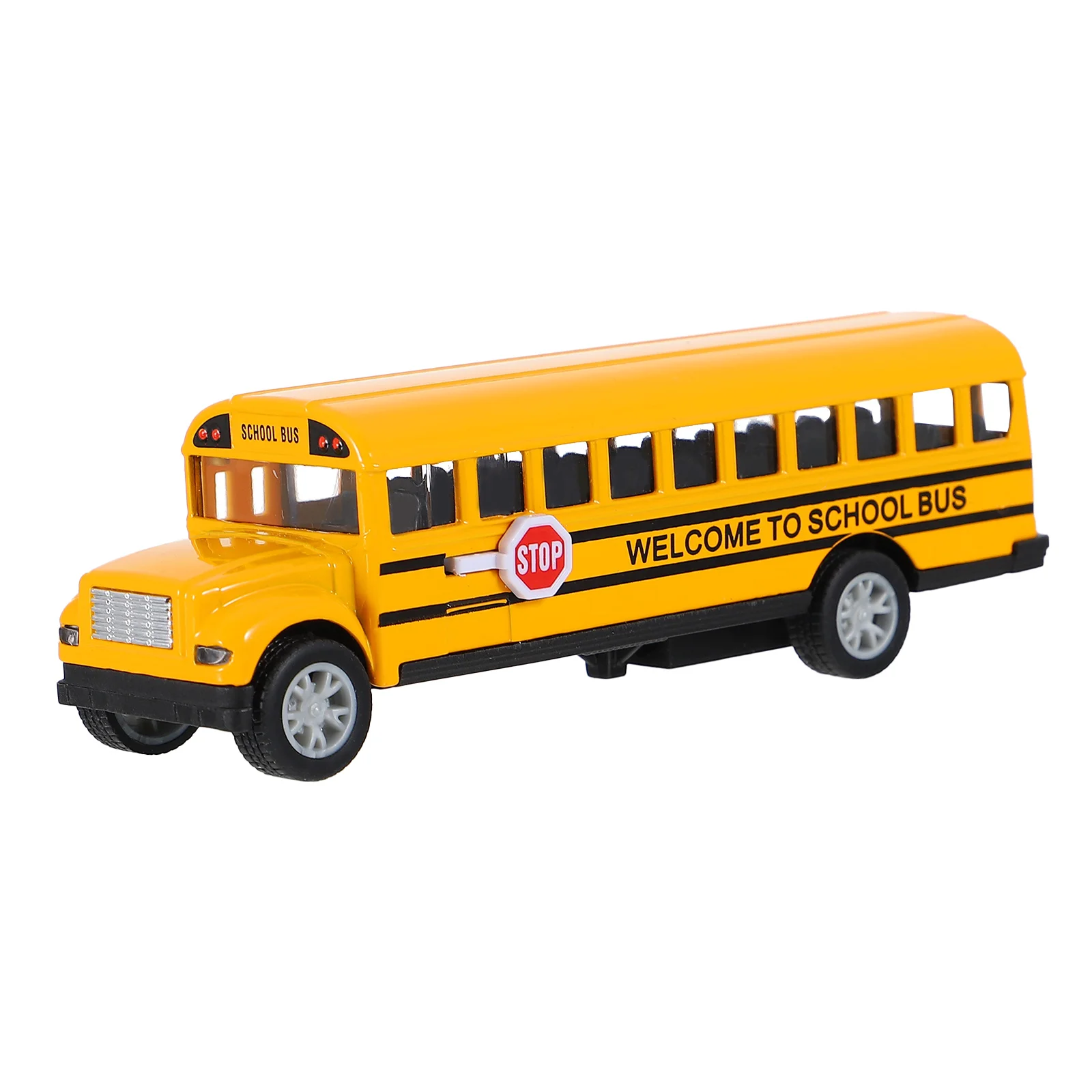 School Bus Toys Alloy Pull Back Car Truck Kids Wing Orange Toddler Airplane Model