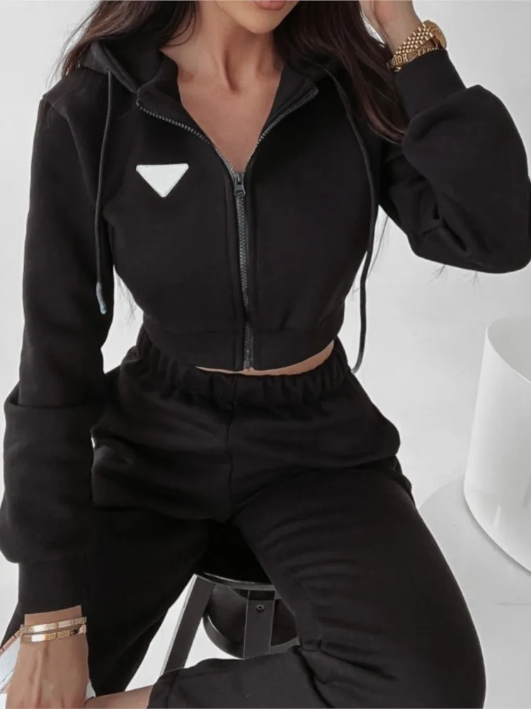 

Women's Solid Color Spring Autumn Hooded Pullover Pants Sets Urban Leisure Pocket Long Sleeve Hoodie Set Pant Sets Trousers Sets