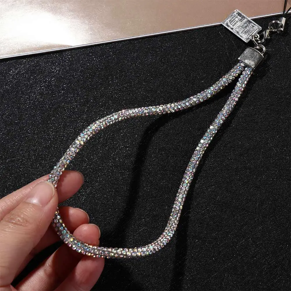 

Full Diamond Rhinestone Phone Lanyard Wrist Chain Anti-lost Diamond Phone Lanyard Short Diamond Pendant Cellphone Chain