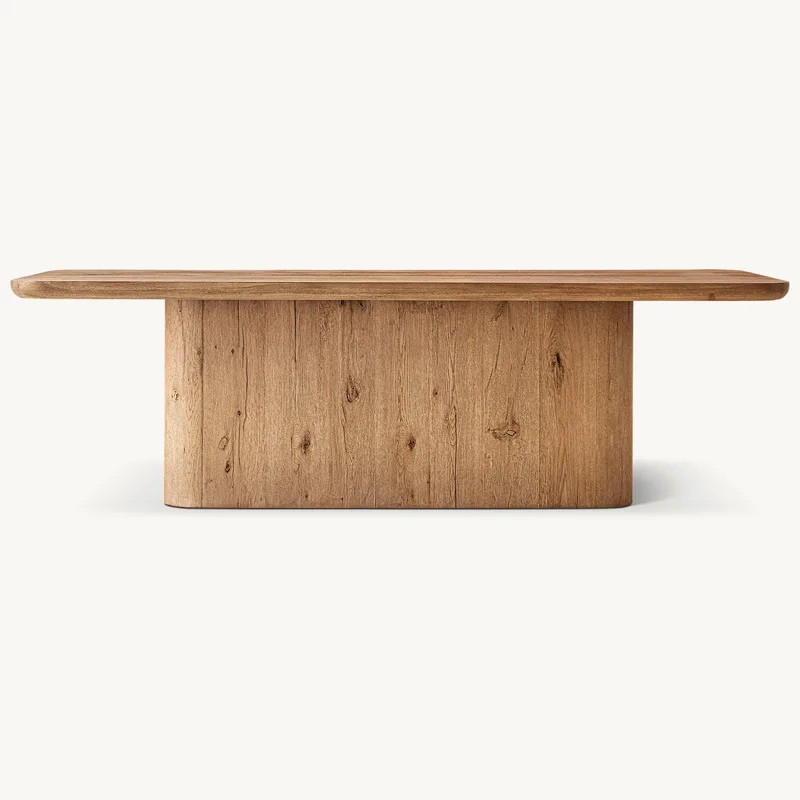 Tea table French country retro solid wood long dining table modern simple oak home western dining table