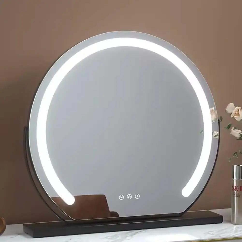 Vanity Mirror with Lights, Light up Mirror with Smart Touch 3 Colors Dimmable, Tabletop Mirror, 360 °   Rotation Makeup Mirror