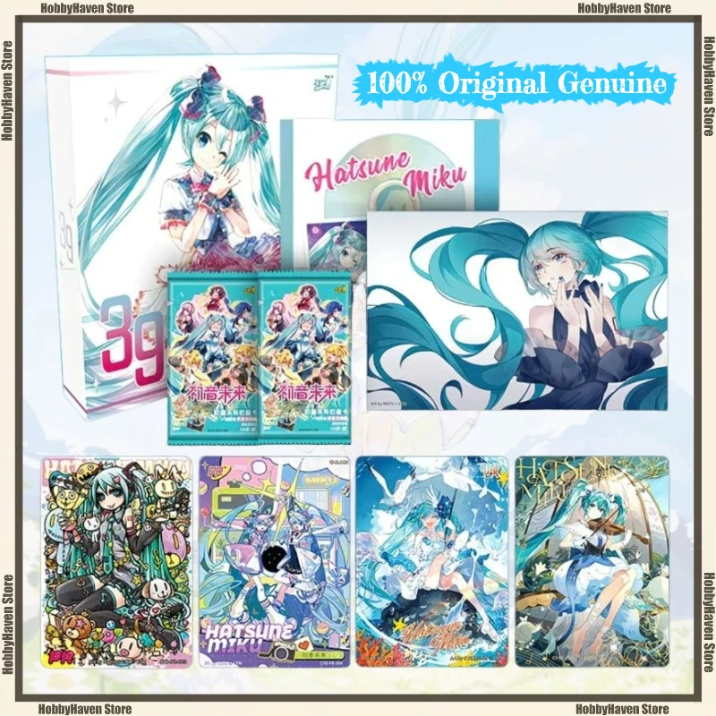 

В наличии Карточная игра Коллекция Хацунэ Мику 39, Подарочная коробка, ограниченная серия, коллекция книг с четырьмя сетками и подарком для коллекции больших карт