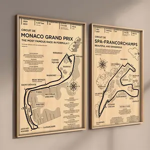 F1 Formula Racer Cartaz, Estética Corrida Mônaco, Grand Prix Circuit Track, Wall Art, Mural, Home Room Decor, Pintura Canvas Vintage 8 principais vendas luva rdx - №8