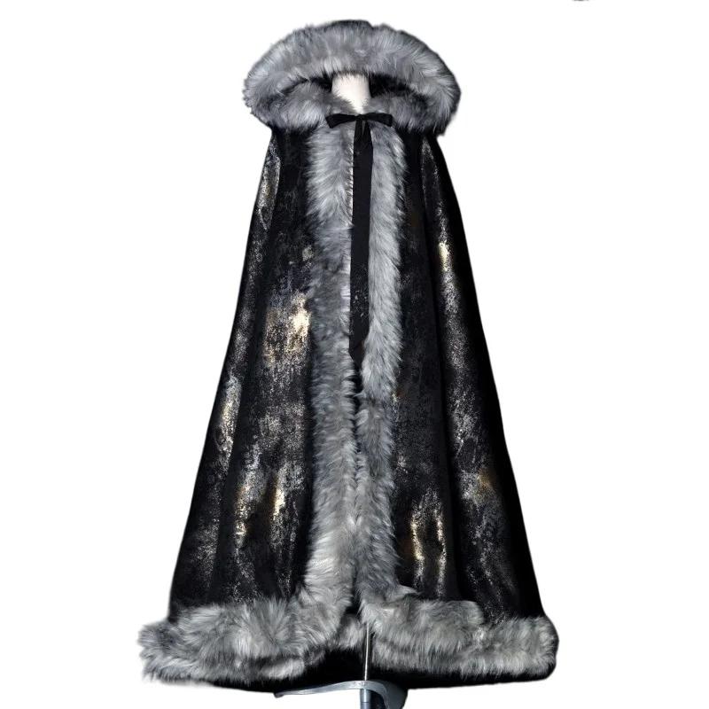 

Men's and Women's Same Hanfu Cape Winter Long Ancient Coat New Cape Velvet Thickened Thermal Cape Traditional Chinese Clothing
