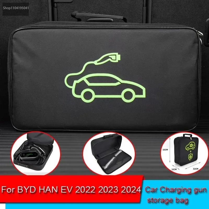 For BYD HAN EV YUAN UP Sealion Waterproof Retardant Trunk Storage Box Accessory EV Car Portable Charging Cable Storage Carry Bag