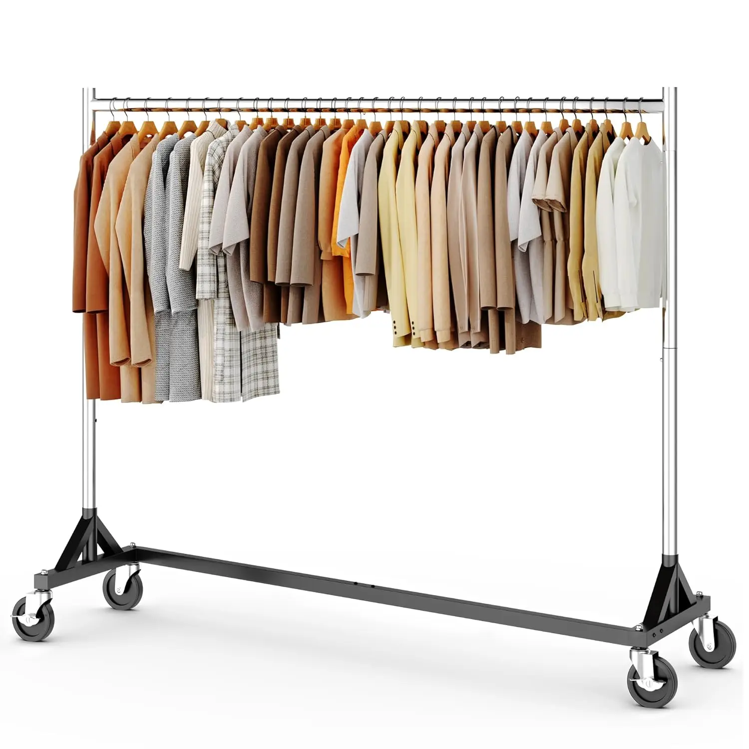 

Z Racks for Clothing Heavy Duty Clothes Rack for Hanging Clothes, 500LBS Commercial Hanging Rack Portable Rolling, Customized