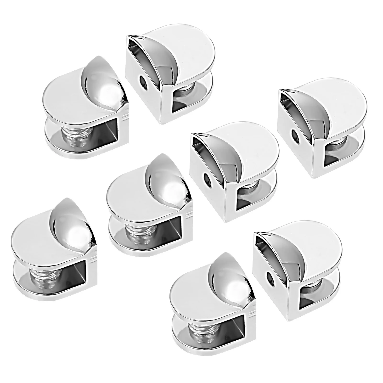 

8Pcs Zinc Alloy Glass Clamps Adjustable Brackets for 10mm Shelves Durable Elegant Fixing Mounting Glass Shelf Brackets