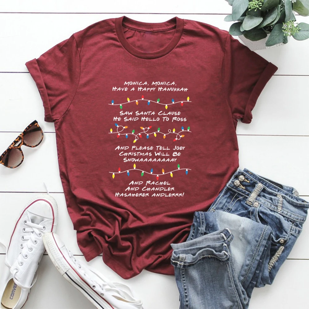 تي شيرت ريترو فريندز مستوحى من عطلة تي شيرت أغنية فيبي قميص عيد الميلاد تي شيرت أصدقاء جرافيك تي شيرت للجنسين ملابس جمالية #5