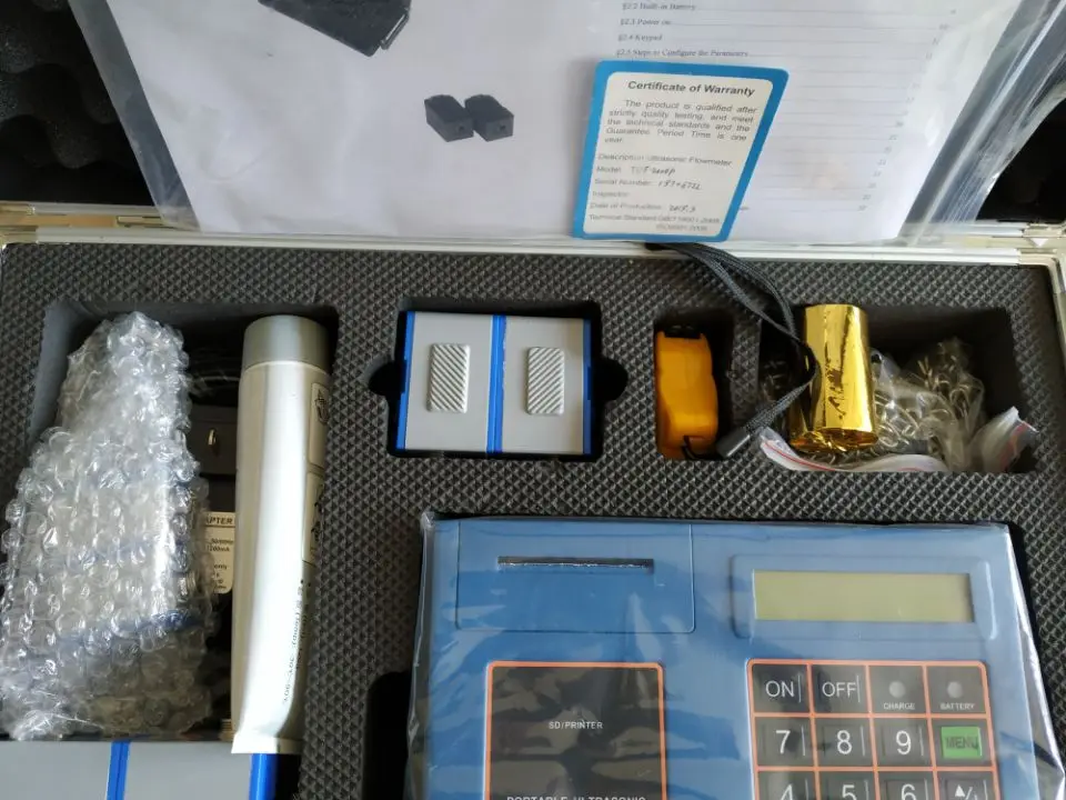 Portable ultrasonic liquid water flow meter