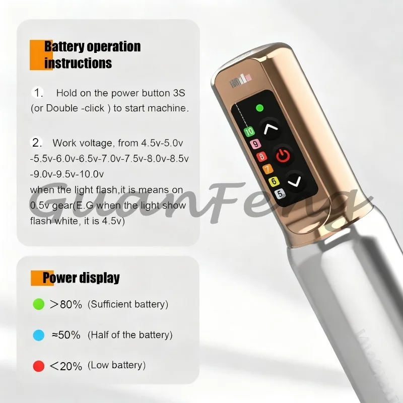 0403 Exclusive wireless tattoo machine pen 3.0mm stroke with 2 batteries, premium coreless motor 10000Rpm