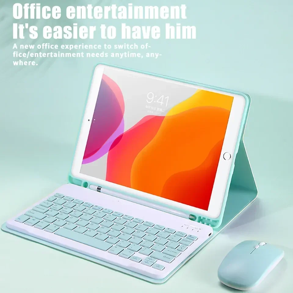 Bluetooth Keyboard Mouse Magnetic PU Leather Stand Case Cover For iPad 7 8 9 10th Pro 11 Air 4 5th Mini 5 6 10.2 inch view 3
