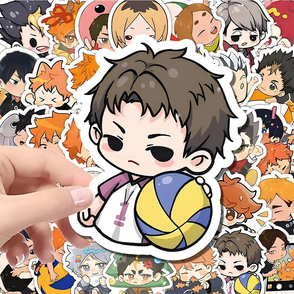 10/30/60pcs Cartoon Haikyuu!! Anime Stickers Decals DIY Scrapbook Suitcase Guitar Car Kawaii Graffiti Waterproof Sticker for Kid