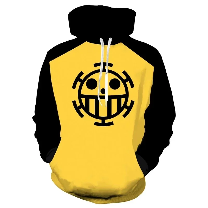 Sudadera con capucha 3D de Anime de una pieza, Sudadera con capucha de Trafalgar Law, Jersey fino de pirata de corazón, ropa de abrigo