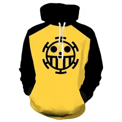 Anime One Piece 3D bluzy z kapturem Trafalgar Law Cosplay piraci serca cienkie pulowerowe bluzy z kapturem topy odzież wierzchnia płaszcz strój