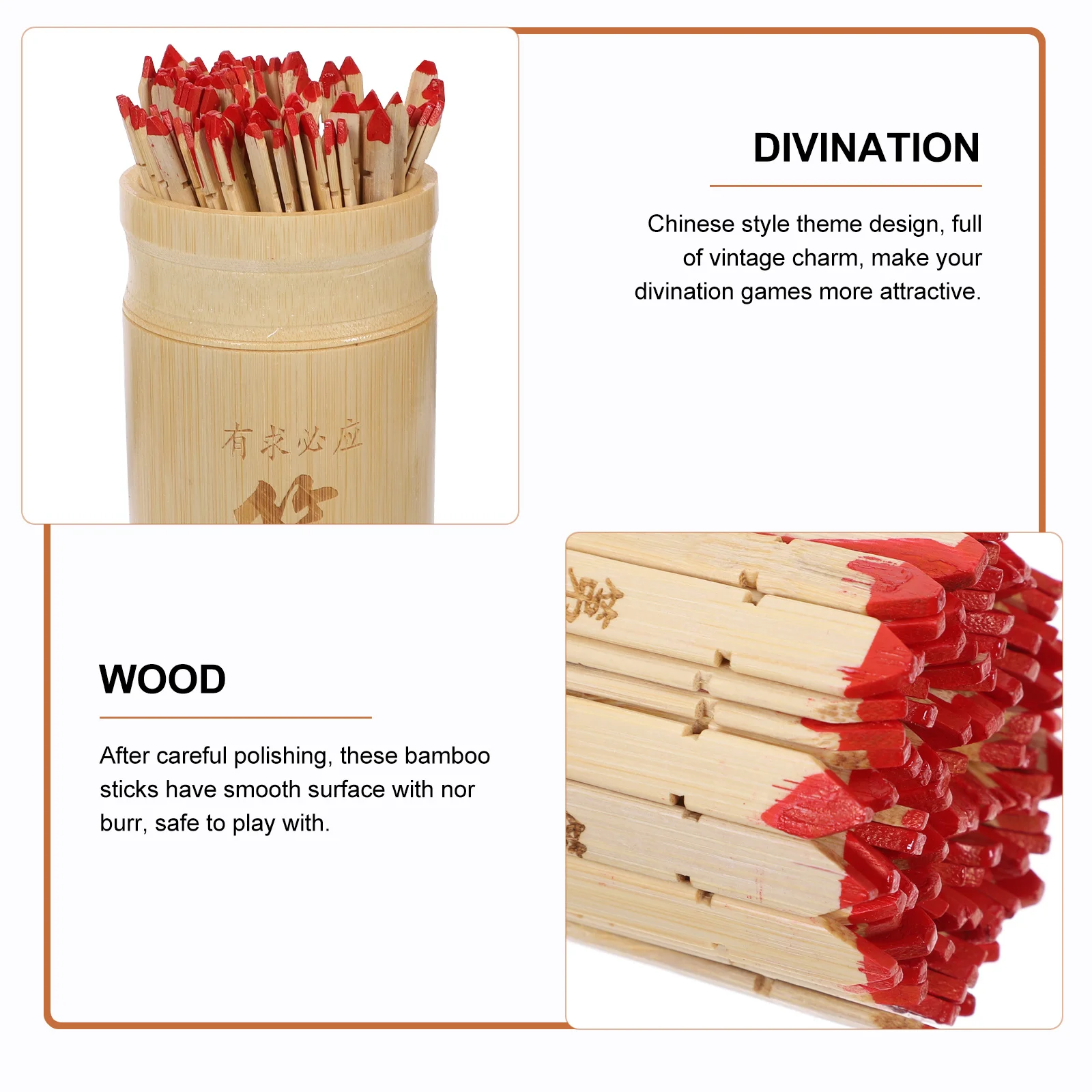 

Lottery Container Divination Fortune Bucket Ancient Chinese Telling Sticks Booklet Tool