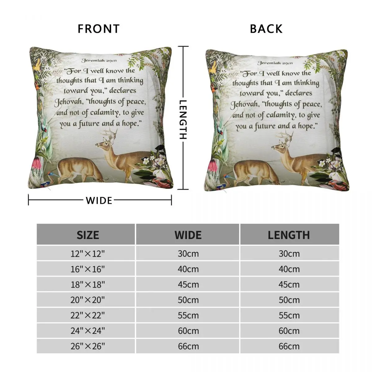 Jeremiah 29:11 Paradise Square Pillowcase Polyester Linen Velvet Pattern Zip Decor Throw Pillow Case Home Cushion Cover