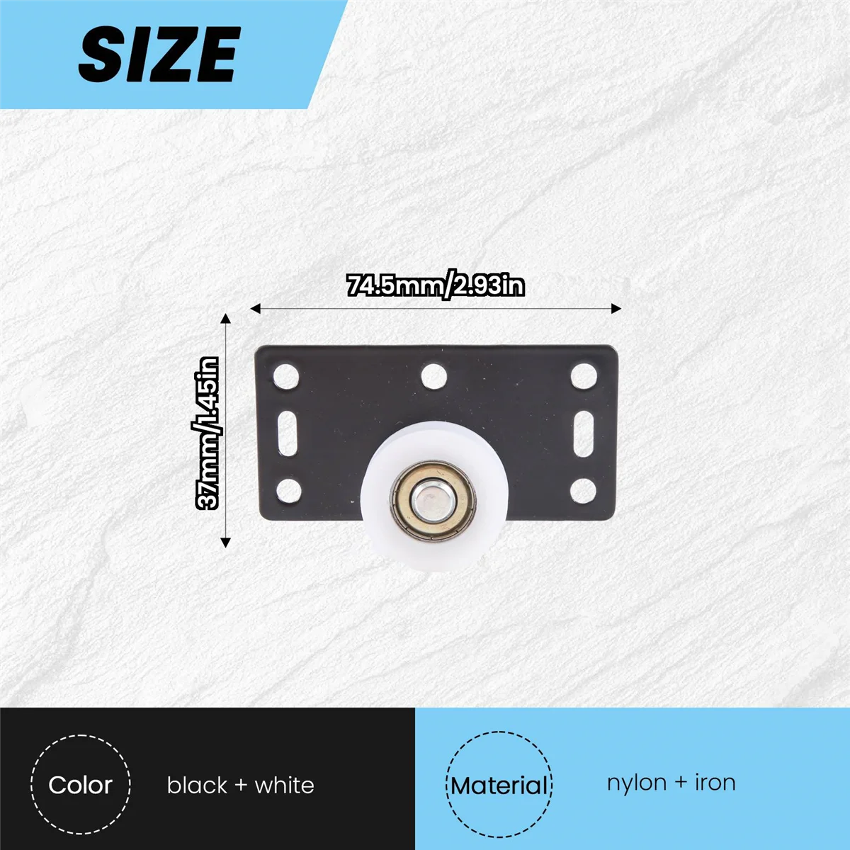 4Sets Sliding Door Wheels Rollers Pulleys Runners for Cupboard Wardrobe Cabinet Smoothly & Mute Nylon Wheels image 6