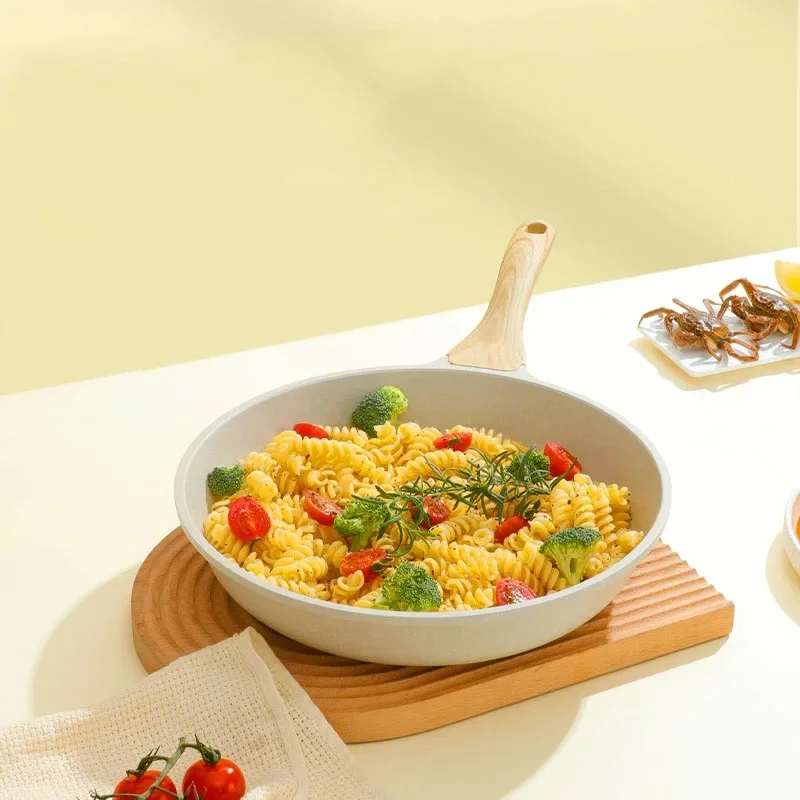 Ceramic Non‑Stick Wok Saucepan, Wear‑Resistant Universal Frying Pan for Steak Vegetable Home Kitchen Cooking view 4