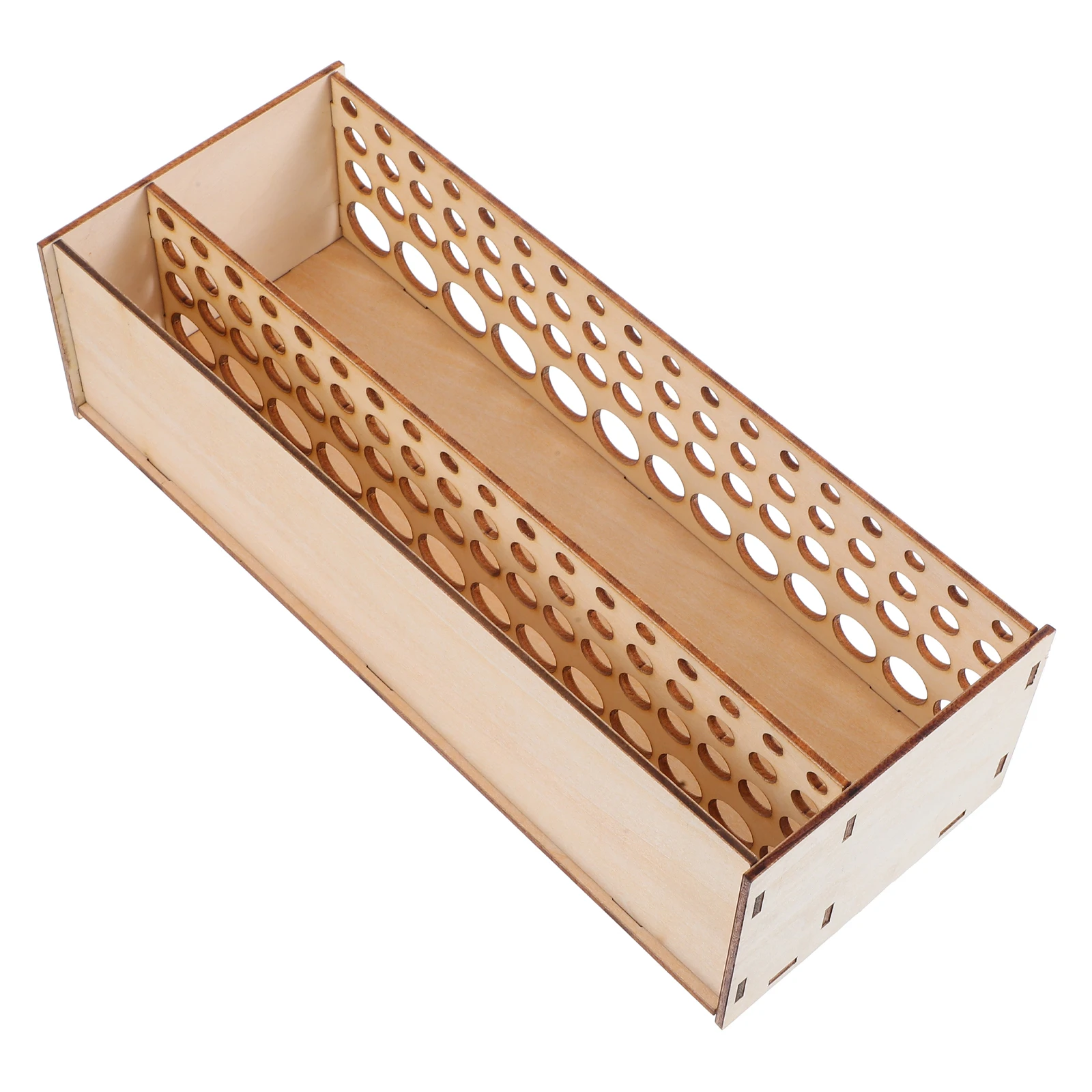 

Wooden Paint Brush Holder Wall Mount Desk Organizer Storage Rack For Markers Pens Tools Kids Artists Students Vintage