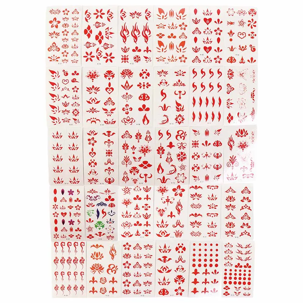 

Chinese Women Waterproof Tatouage Temporaire Forehead Tattoo Decals Fake Tattoo Flowers Temporary Tattoo Body Art Stickers