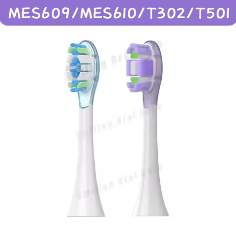 For MES609/MES610/T301/T302/T501 Sonic Sweep Cushioned Care Tooth brush Pro Electric Toothbrush Head Replace Nozzle 2PCS
